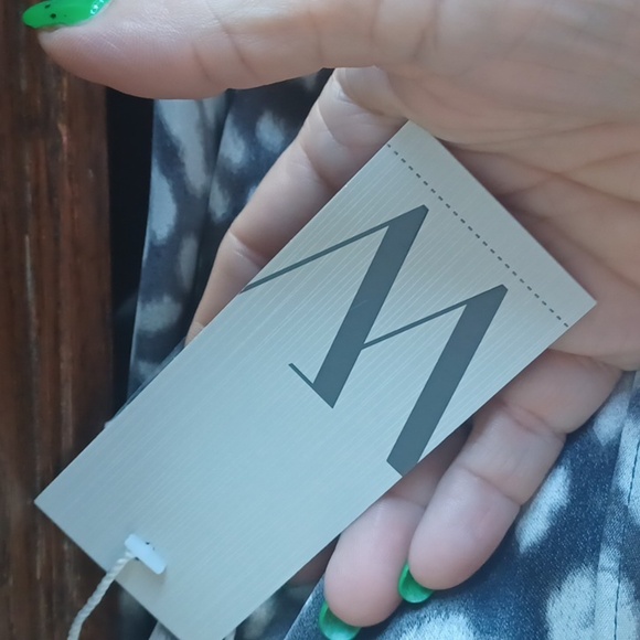 Worthington Black/Gray Dress Animal Print, wrap, long sleeve, silky, 21" PTP - Picture 3 of 6